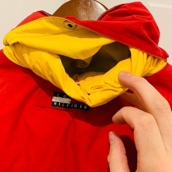 VTG Tommy Hilfiger Down Jacket Puffer Mens Large 90s - Picture 12 of 14